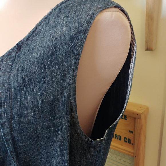 Denim Top Lundstrum Sleeveless Summer Smock Top 10 - Picture 5 of 10